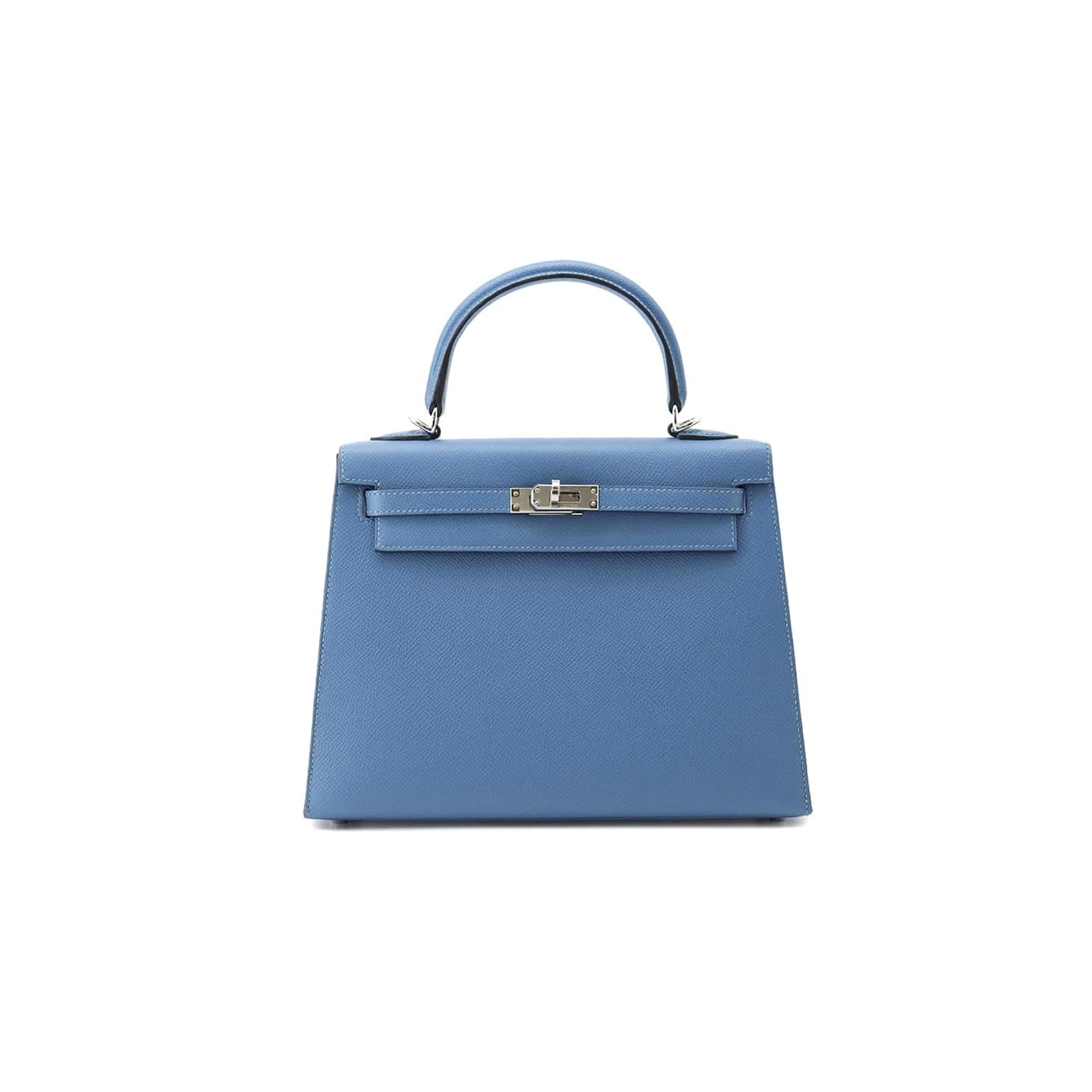 HERMÈS HERMES KELLY 25 HANDTASCHE IN AZUR BLAU (25*17*7cm) 